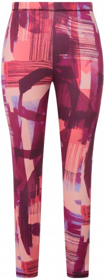 Ulla Popken Abstract Print Ski Leggings Red - Džíny & Kalhoty ve Velkých Velikostech – Plus Size - 