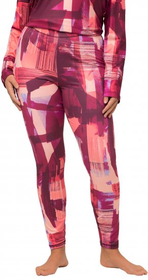 Ulla Popken Abstract Print Ski Leggings Red - Džíny & Kalhoty ve Velkých Velikostech – Plus Size - 