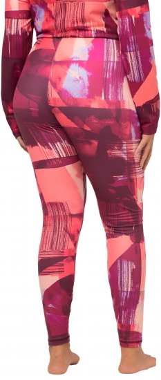 Ulla Popken Abstract Print Ski Leggings Red - Džíny & Kalhoty ve Velkých Velikostech – Plus Size - 
