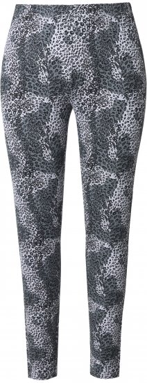 Ulla Popken Leopard Print Leggings Black - Džíny & Kalhoty ve Velkých Velikostech – Plus Size - 