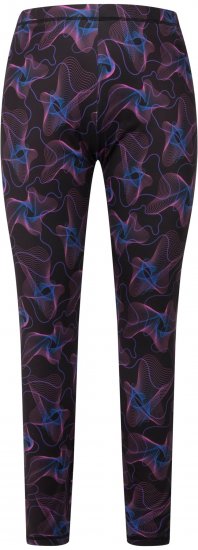 Ulla Popken Geometric Wave Quick Drying Ski Leggings Black - Džíny & Kalhoty ve Velkých Velikostech – Plus Size - 