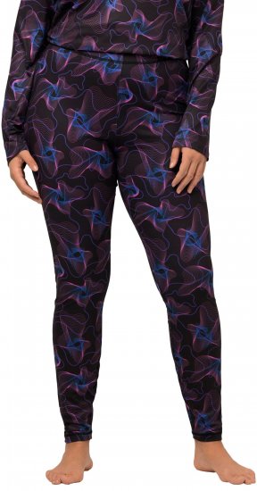Ulla Popken Geometric Wave Quick Drying Ski Leggings Black - Džíny & Kalhoty ve Velkých Velikostech – Plus Size - 