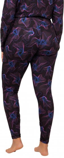 Ulla Popken Geometric Wave Quick Drying Ski Leggings Black - Džíny & Kalhoty ve Velkých Velikostech – Plus Size - 