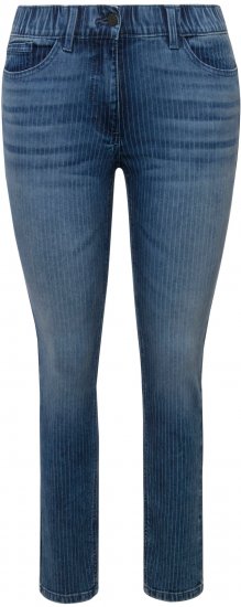 Ulla Popken Textured Stripe Sarah Slim Fit Jeans Blue - Džíny & Kalhoty ve Velkých Velikostech – Plus Size - 