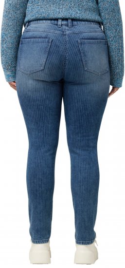 Ulla Popken Textured Stripe Sarah Slim Fit Jeans Blue - Džíny & Kalhoty ve Velkých Velikostech – Plus Size - 