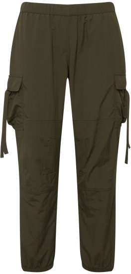 Ulla Popken Elastic Waist Cargo Pants Olives Grey - Džíny & Kalhoty ve Velkých Velikostech – Plus Size - 