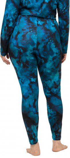 Ulla Popken Ink Print Functional Ski Leggings Blue - Džíny & Kalhoty ve Velkých Velikostech – Plus Size - 