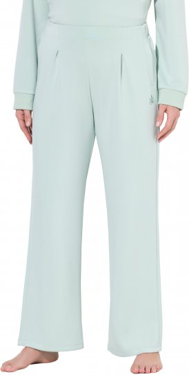 Ulla Popken Box Pleat Stretch Fit Yoga Pants Light Blue - Džíny & Kalhoty ve Velkých Velikostech – Plus Size - 