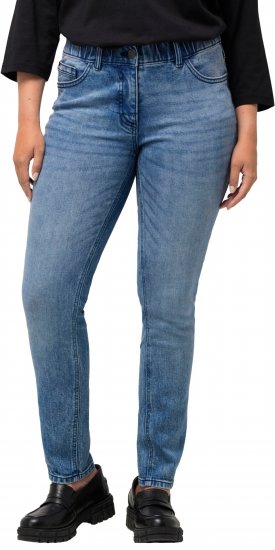 Ulla Popken Distressed Wash Jeans Blue - Džíny & Kalhoty ve Velkých Velikostech – Plus Size - 
