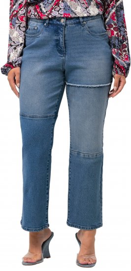 Ulla Popken Patchwork Jeans Blue - Džíny & Kalhoty ve Velkých Velikostech – Plus Size - 