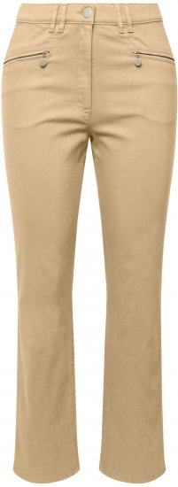Ulla Popken Mony Tapered Leg Zip Pocket Pants Dark Putty - Džíny & Kalhoty ve Velkých Velikostech – Plus Size - 