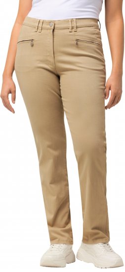 Ulla Popken Mony Tapered Leg Zip Pocket Pants Dark Putty - Džíny & Kalhoty ve Velkých Velikostech – Plus Size - 