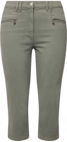 Ulla Popken Cropped Stretch Fit Mony Pants Light Moss Green - Džíny & Kalhoty ve Velkých Velikostech – Plus Size - 