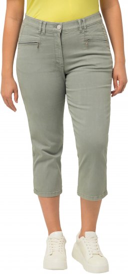 Ulla Popken Cropped Stretch Fit Mony Pants Light Moss Green - Džíny & Kalhoty ve Velkých Velikostech – Plus Size - 