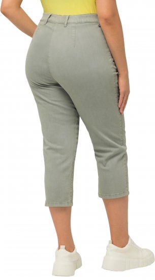 Ulla Popken Cropped Stretch Fit Mony Pants Light Moss Green - Džíny & Kalhoty ve Velkých Velikostech – Plus Size - 