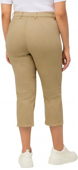Ulla Popken Cropped Stretch Fit Mony Pants Dark Putty - Džíny & Kalhoty ve Velkých Velikostech – Plus Size - 