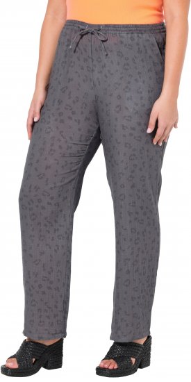 Ulla Popken Muslin Pull On Pants Black - Džíny & Kalhoty ve Velkých Velikostech – Plus Size - 