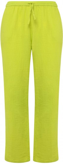 Ulla Popken Muslin Pull On Pants Green - Džíny & Kalhoty ve Velkých Velikostech – Plus Size - 