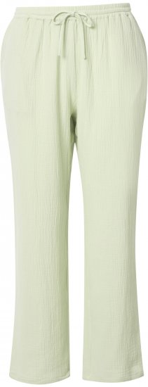 Ulla Popken Muslin Pull On Pants Green - Džíny & Kalhoty ve Velkých Velikostech – Plus Size - 