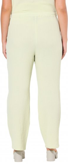 Ulla Popken Muslin Pull On Pants Green - Džíny & Kalhoty ve Velkých Velikostech – Plus Size - 