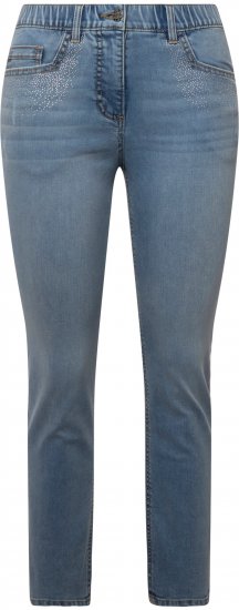 Ulla Popken Rhinestone Detail Stretch Fit Skinny Jeans Blue - Džíny & Kalhoty ve Velkých Velikostech – Plus Size - 
