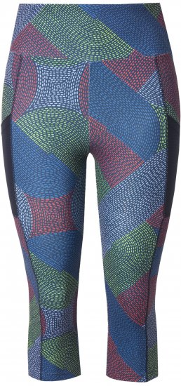 Ulla Popken Quick Dry Cropped Geometric Print Leggings Grey - Džíny & Kalhoty ve Velkých Velikostech – Plus Size - 