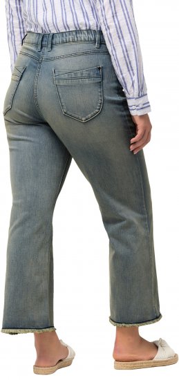 Ulla Popken Fringed Leg Mandy Jeans Blue - Džíny & Kalhoty ve Velkých Velikostech – Plus Size - 