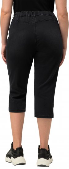 Ulla Popken Sienna Stretch Denim Capris Black - Džíny & Kalhoty ve Velkých Velikostech – Plus Size - 
