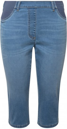 Ulla Popken Sienna Stretch Denim Capris Blue - Džíny & Kalhoty ve Velkých Velikostech – Plus Size - 