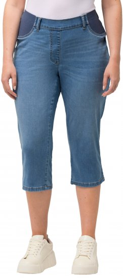 Ulla Popken Sienna Stretch Denim Capris Blue - Džíny & Kalhoty ve Velkých Velikostech – Plus Size - 