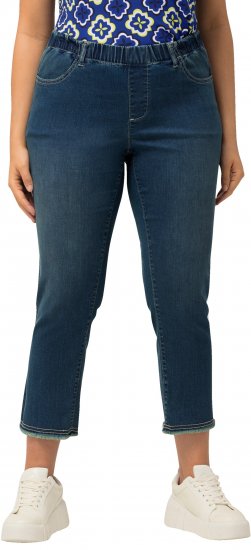 Ulla Popken Cropped Narrow Leg Jeans Blue Denim - Džíny & Kalhoty ve Velkých Velikostech – Plus Size - 