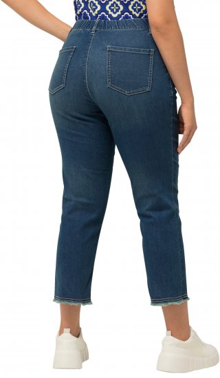 Ulla Popken Cropped Narrow Leg Jeans Blue Denim - Džíny & Kalhoty ve Velkých Velikostech – Plus Size - 