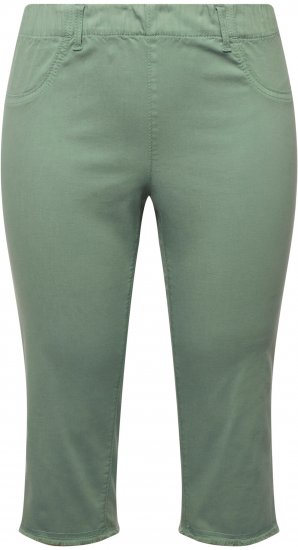 Ulla Popken Stretch Fit Raw Hem Moss Green - Džíny & Kalhoty ve Velkých Velikostech – Plus Size - 