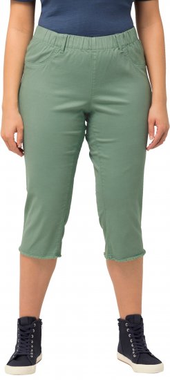 Ulla Popken Stretch Fit Raw Hem Moss Green - Džíny & Kalhoty ve Velkých Velikostech – Plus Size - 