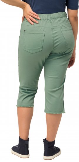 Ulla Popken Stretch Fit Raw Hem Moss Green - Džíny & Kalhoty ve Velkých Velikostech – Plus Size - 