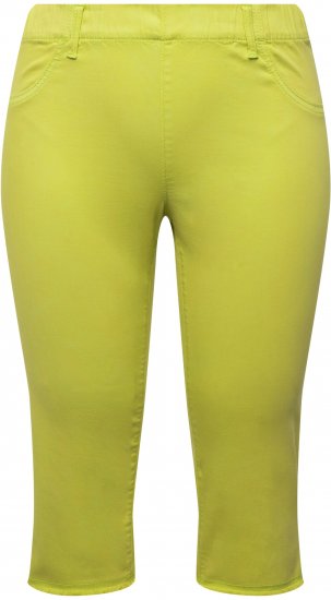 Ulla Popken Stretch Fit Raw Hem Capris Pistachio - Džíny & Kalhoty ve Velkých Velikostech – Plus Size - 