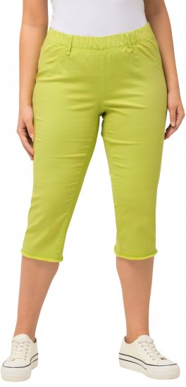 Ulla Popken Stretch Fit Raw Hem Capris Pistachio - Džíny & Kalhoty ve Velkých Velikostech – Plus Size - 