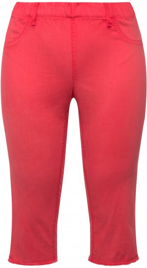 Ulla Popken Stretch Fit Raw Hem Capris Dark Coral - Džíny & Kalhoty ve Velkých Velikostech – Plus Size - 