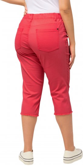 Ulla Popken Stretch Fit Raw Hem Capris Dark Coral - Džíny & Kalhoty ve Velkých Velikostech – Plus Size - 