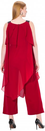 Ulla Popken Layered Chiffon Jumpsuit - Džíny & Kalhoty ve Velkých Velikostech – Plus Size - 
