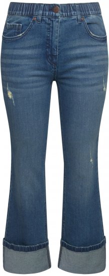 Ulla Popken Wide Cuff Stretch Fit Jeans Blue Denim - Džíny & Kalhoty ve Velkých Velikostech – Plus Size - 