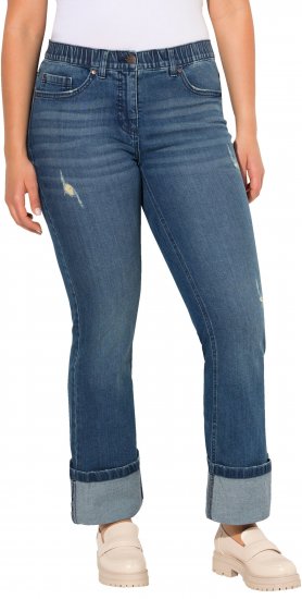 Ulla Popken Wide Cuff Stretch Fit Jeans Blue Denim - Džíny & Kalhoty ve Velkých Velikostech – Plus Size - 