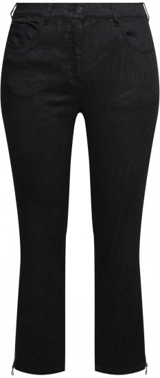 Ulla Popken Animal Print Stretch Fit Jeans Black - Džíny & Kalhoty ve Velkých Velikostech – Plus Size - 