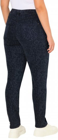 Ulla Popken Leaf Print Boyfriend Jeans Blue - Džíny & Kalhoty ve Velkých Velikostech – Plus Size - 