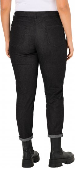 Ulla Popken Raw Denim Stripe Stretch Fit Jeans Black - Džíny & Kalhoty ve Velkých Velikostech – Plus Size - 