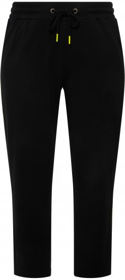 Ulla Popken Decorative Seam Sweatpants Black - Džíny & Kalhoty ve Velkých Velikostech – Plus Size - 