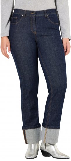 Ulla Popken Turn Up Hem Wide Leg Mary Jeans Grey Denim - Džíny & Kalhoty ve Velkých Velikostech – Plus Size - 