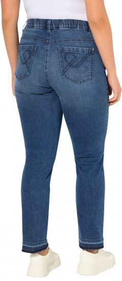 Ulla Popken Fringed Hem Stretch Fit Jeans Denim Blue - Džíny & Kalhoty ve Velkých Velikostech – Plus Size - 