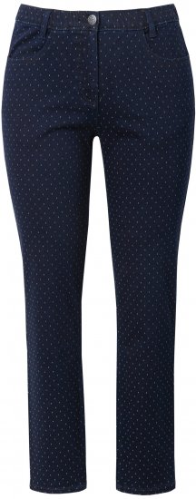 Ulla Popken Polka Dot Stretch Fit Jeans Denim Blue - Džíny & Kalhoty ve Velkých Velikostech – Plus Size - 