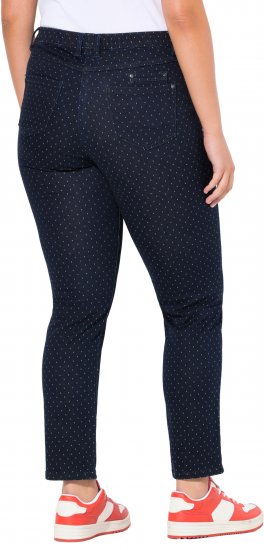 Ulla Popken Polka Dot Stretch Fit Jeans Denim Blue - Džíny & Kalhoty ve Velkých Velikostech – Plus Size - 